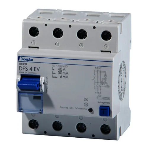 Disjuntor DR e DPS em um quadro de distribuição